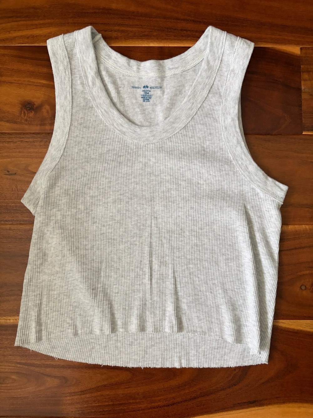 Brandy Melville Ribbed Tank Top - Light Heather Gray small